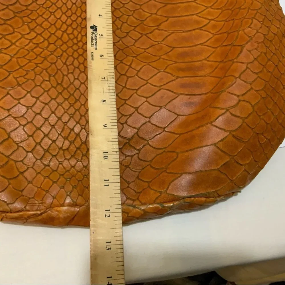 Jenrigo Made in Italy brown snake texture leather hobo shoulder bag